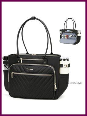 15.6" Laptop Tote Bag Water-Resistant Large Work Teacher Bag Women